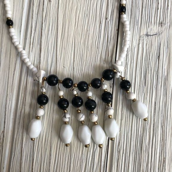 Vintage 1990 Handmade Bead Fringe Necklace - Picture 2 of 3